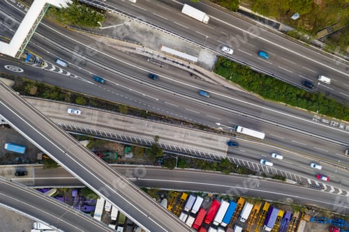 Preview: Hong Kong, 12 February 2019: Top view of Hong Kong traffic