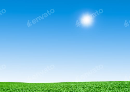 Preview: green field and sky