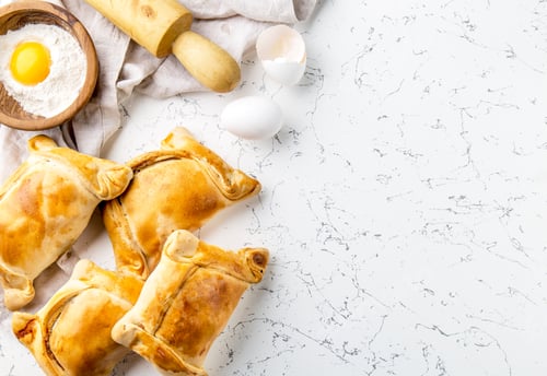 Preview: Chilean EMPANADAS DE PINO. Independence day baking concept