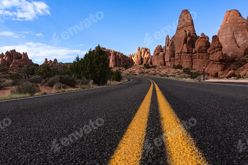 Preview: Scenic road through Arches National Park.