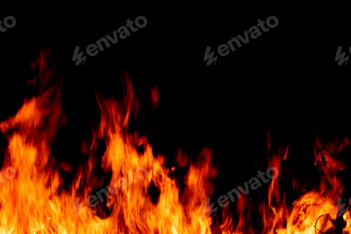 Preview: Fire on black background