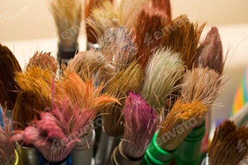 Preview: Paint brushes, close up