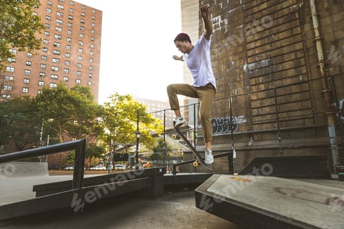 Vorschau: Skatertraining in einem Skatepark in New York