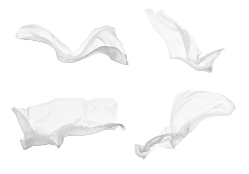 Preview: Abstract Flowing White Fabric on White Background