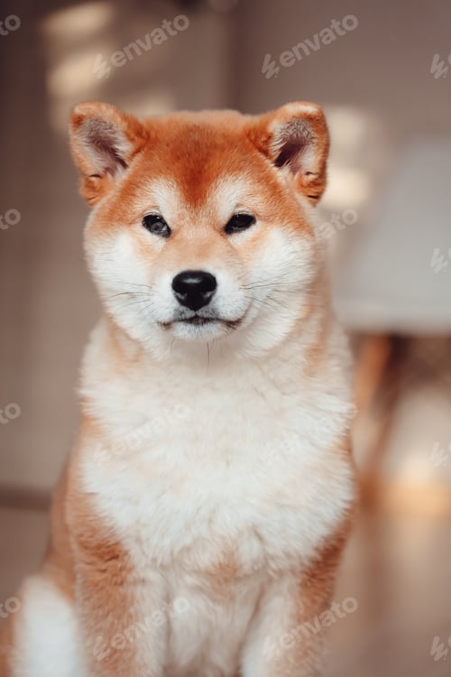 Preview: Beautiful Shiba Inu Dog Portrait Indoors