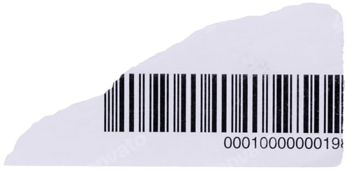 Vista previa: Fragmento de código de barras en un trozo de papel, elemento aislado para collage digital