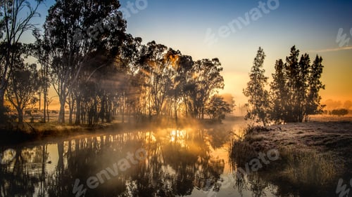 Preview: frosty river sunrise