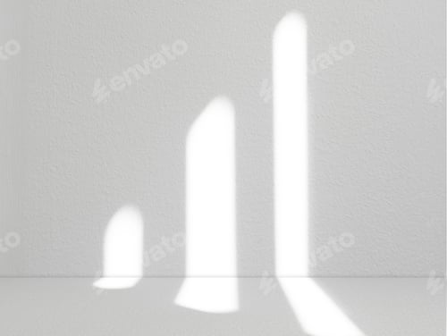 Preview: Background White Wall Studio with Shadow, light Cement floor Surface Texture Background