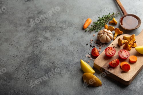 Preview: Food cooking background with ingredients