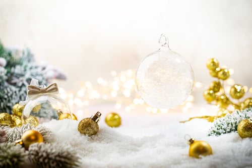 Preview: Christmas decorations on snow