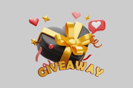 Preview: Heart gift box giveaway illustration
