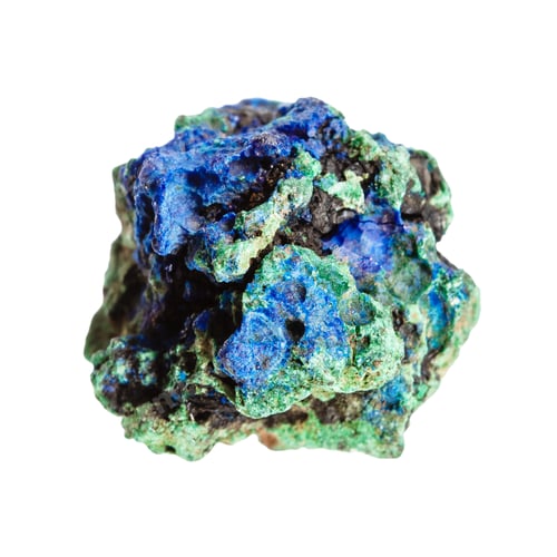 Preview: unpolished azurite and malachite mineral isolated