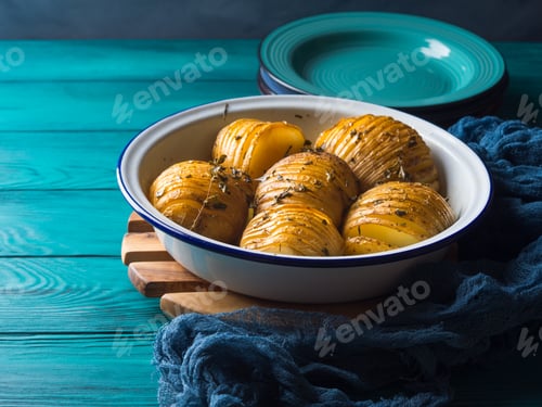 Preview: Baked potatoes cooked with herbs