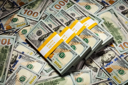 Preview: Background of new 100 US dollars 2013 banknotes
