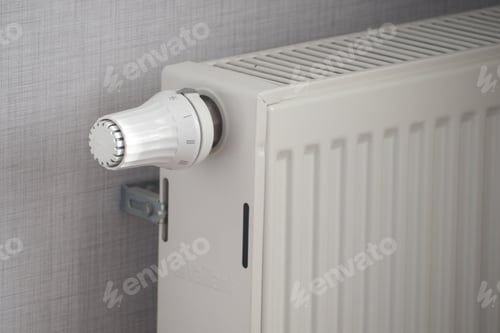 Preview: Heating system with adjustable thermostat in a cozy room