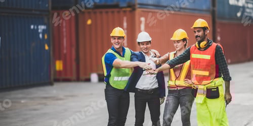 Preview: engineer foreman working in container terminal in term of industry logistic cargo shipping