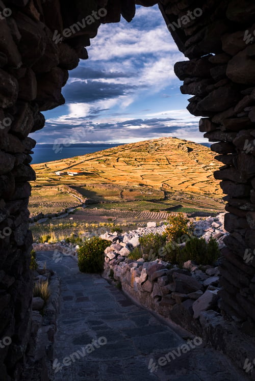 Preview: Pachamama (Mother Earth) Inca Ruins, Amantani Islands (Isla Amantani), Lake Titicaca, Peru, South Am