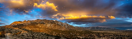 Preview: Majestic view of the Sandia Mountains in Albuquerque, New Mexico during sunset