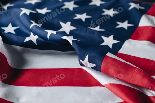 Preview: folded flag of united states of america, memorial day concept