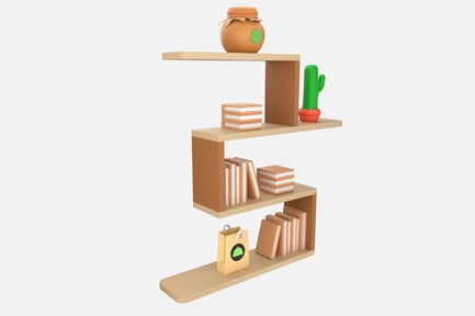Preview: Vertical Wall Shelf 3D Illustration