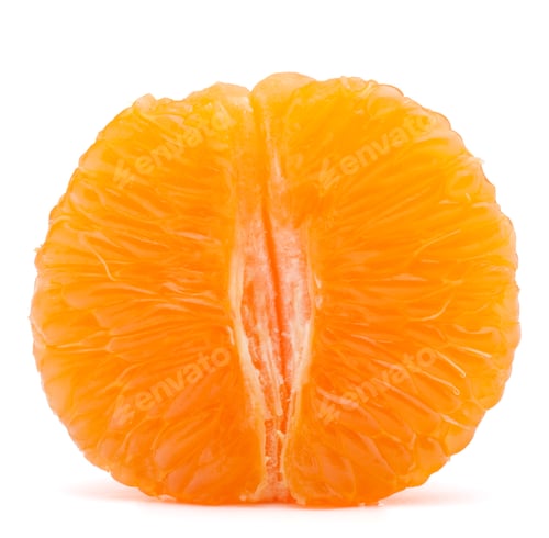 Preview: Peeled tangerine or mandarin fruit half