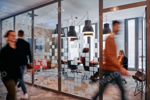 Preview: In the dynamic hustle and bustle of a business environment, a group of young business professionals