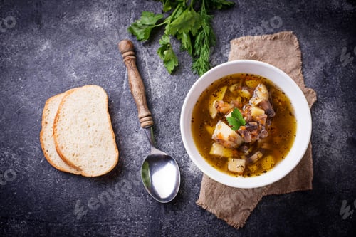 Preview: Vegetarian soup with mushroom and vegetable