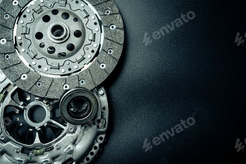 Preview: Car break disc on black background close up