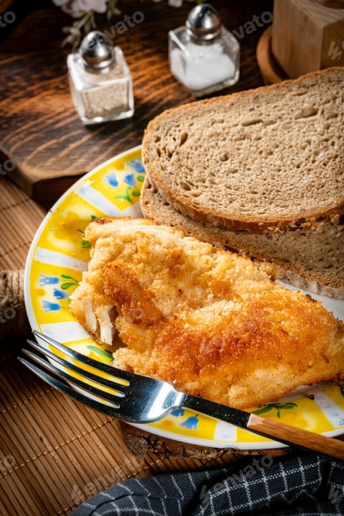 Preview: Fried cod fillet.