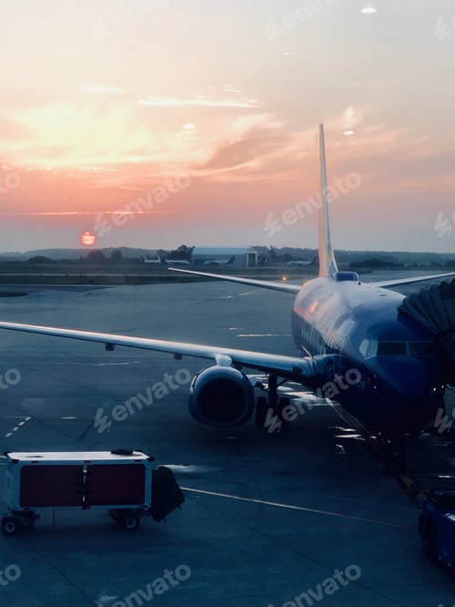 Preview: Early morning sunrise at the airport.