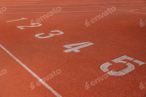 Preview: Running track with line of start position number counting, business position concept