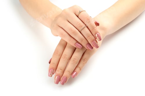 Preview: Beautiful female hands isolated on white background