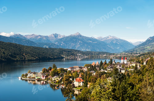 Preview: Austria, Carinthia, View of Millstatt and Millstatter See
