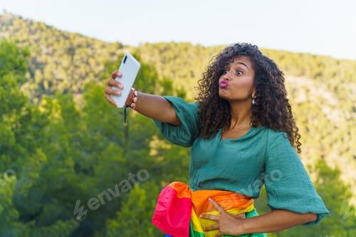 Preview: Woman Poses for a Selfie Outdoors