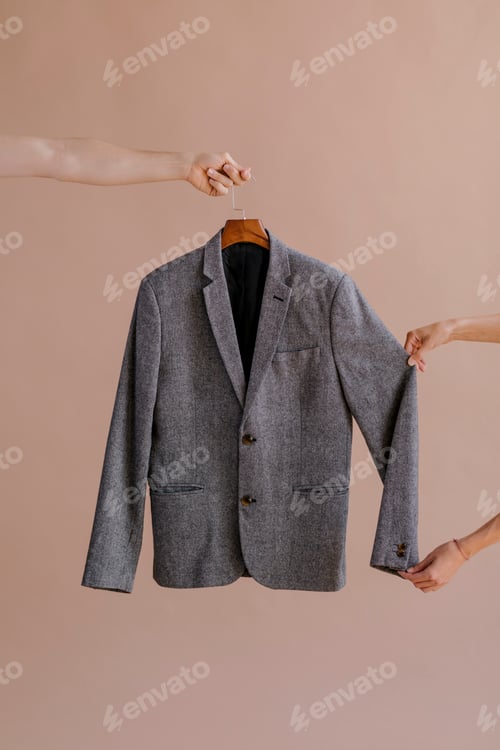 Preview: Gray blazer on a hanger