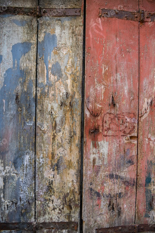 Preview: Beautiful texture of old rotten wood, colored boards.