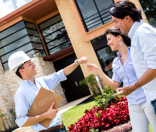 Preview: Architect Handling Keys Of Their New House To A Couple