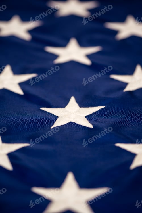 Preview: Stars on a Blue Fabric Background