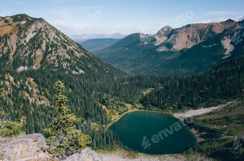 Preview: View of Hopkins Lake, near the Canadian border, Pasayten Wilderness, Washington.