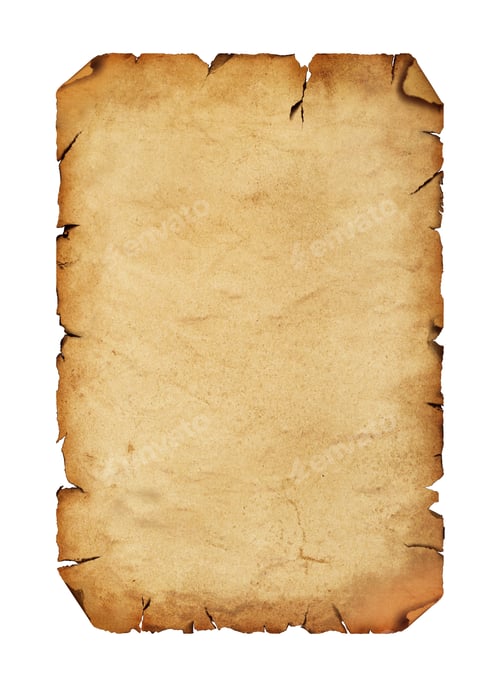 Preview: Old antique paper parchment scroll over white