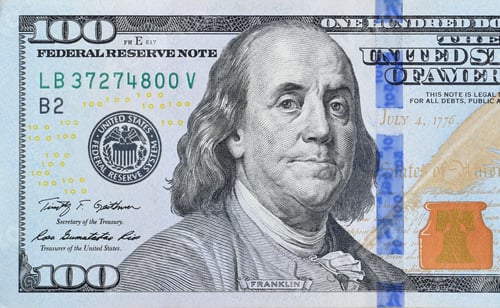 Preview: United States One Hundred Dollar Bill Close-up