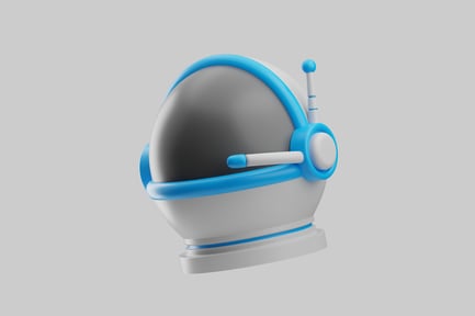 Preview: Cartoon astronaut helmet with antenna