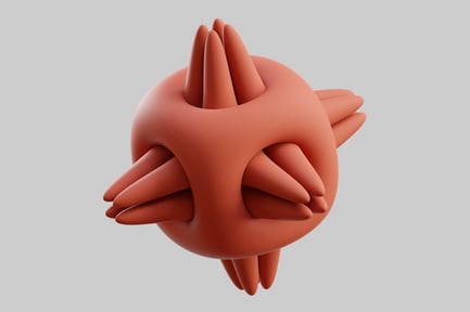 Preview: Orange spiked sphere