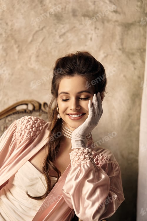 Preview: A young woman embodies mystique, dressed in vintage attire, conjuring enchanting allure.
