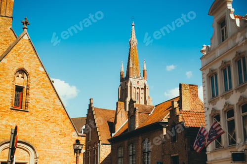 Preview: Church of Our Lady tower in historical centre of Bruges, Belgium.