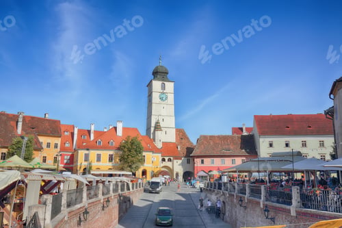 Preview: Amazing View of Lesser Square and Council Tower in the center of Sibiu city.