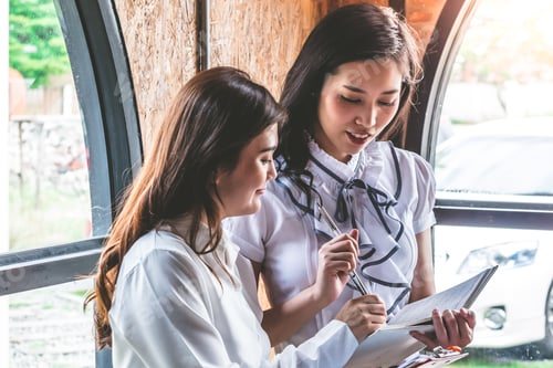 Preview: Asia business women discussing and meeting together in the office.