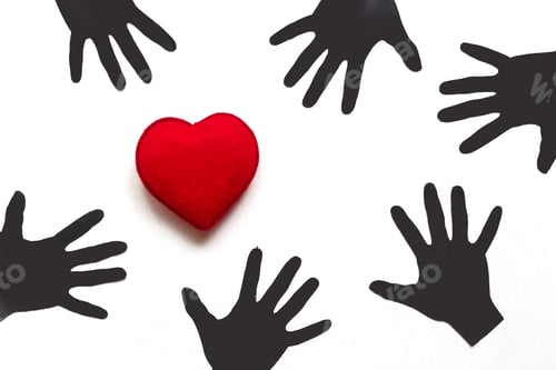 Preview: Black Lives Matter Protest Against Ending Racism Poster Over Human Rights Violation. The big hand is