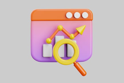 Preview: Icon with circles, connected spheres, and magnifying glass