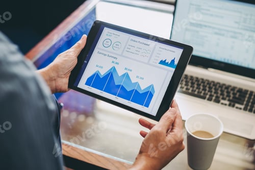 Preview: Businessman analyzing company financial cash flow result. Concept for business strategy and economy